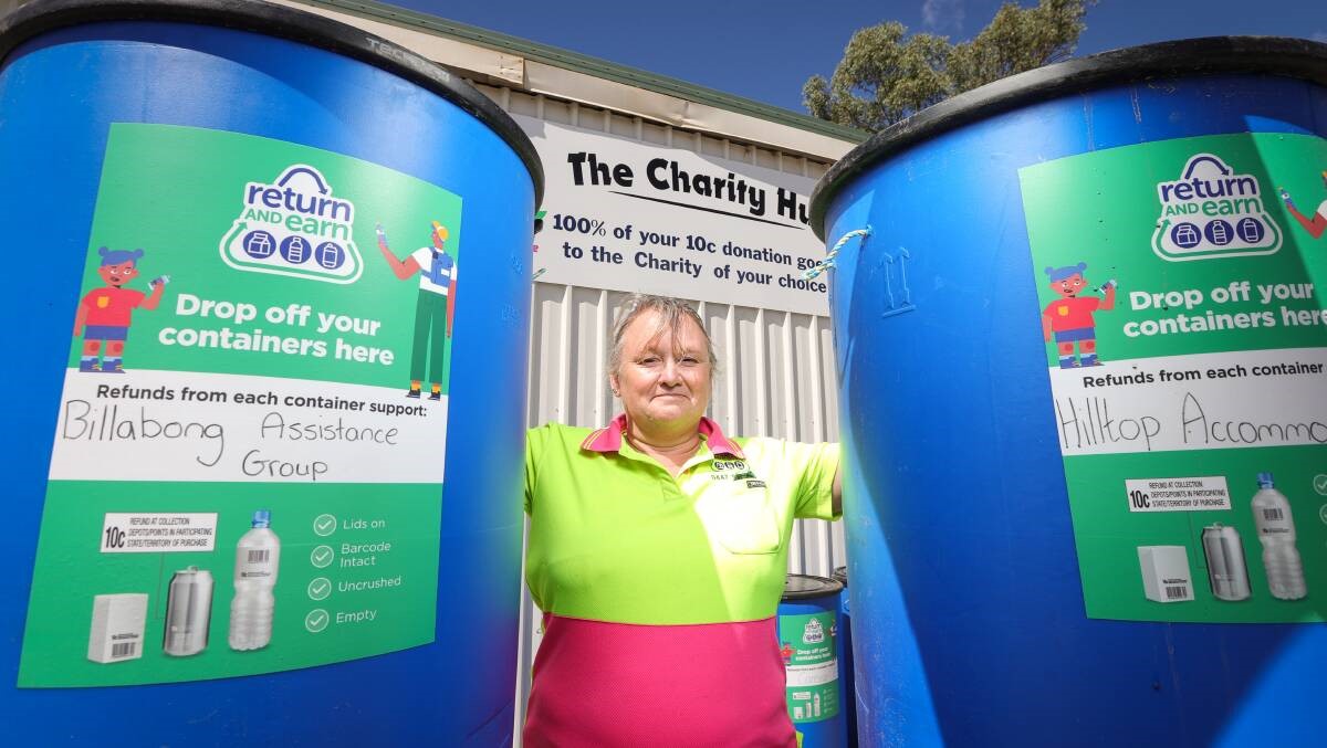 Empty bottles and cans are helping patients feel comfortable at Hilltop Patient and Carer Accommodation Centre in Albury Wodonga.