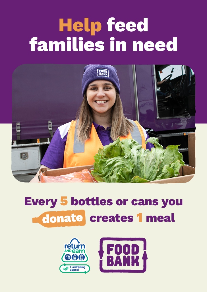 Foodbank Return and Earn fundraising appeal